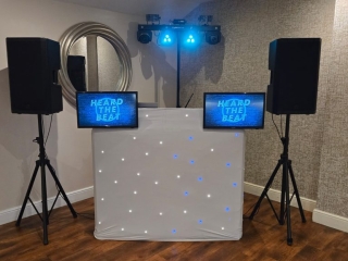 Heard The Beat DJ setup with lighting and booth at The Wickham Estate, Hampshire