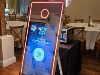 Magic mirror photo booth setup at The Wickham Estate in Hampshire
