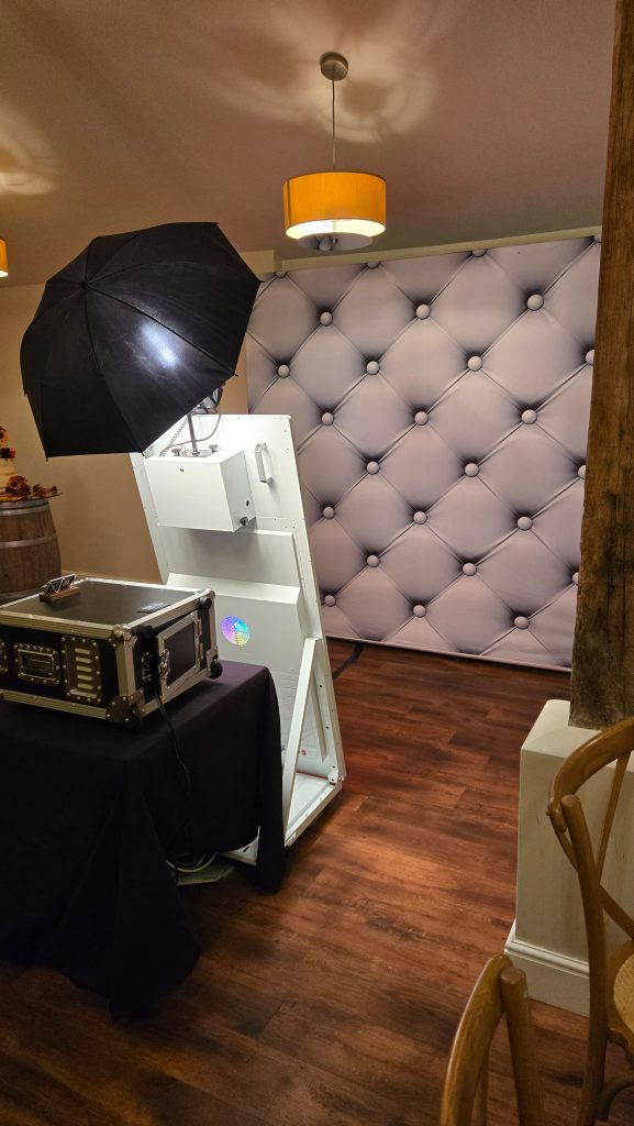 Heard The Beat magic mirror photo booth ready for guests at The Wickham Estate, Hampshire