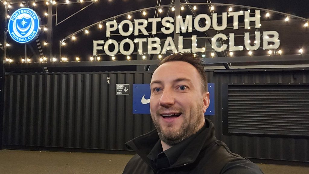 Local DJ at Fratton Park, home of Portsmouth Football Club, representing DJ hire services in Portsmouth