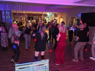21st birthday party at Havant Rugby Club with packed dancefloor and guests dancing to DJ entertainment by Heard The Beat