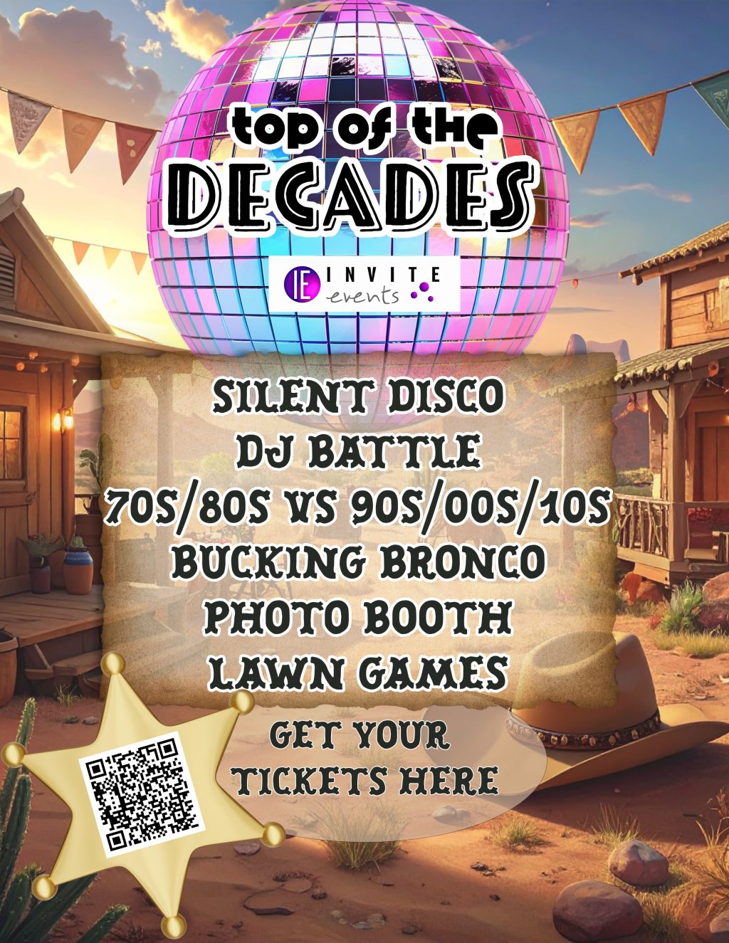 Silent Disco Portsmouth 2027 Top of the Decades DJ Battle Flyer