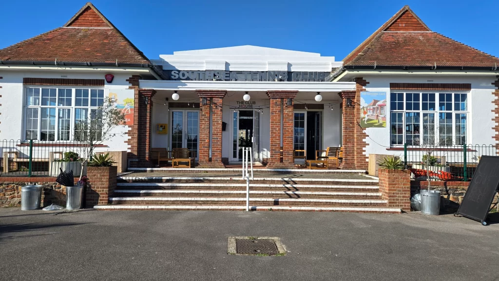 Southsea Tennis Club wedding venue exterior in Portsmouth Hampshire front entrance